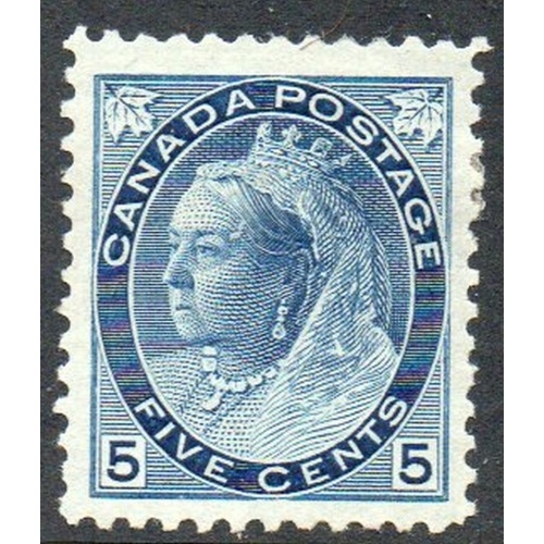 Canada Sc 79 1899 5c  blue Victoria Numeral stamp mint