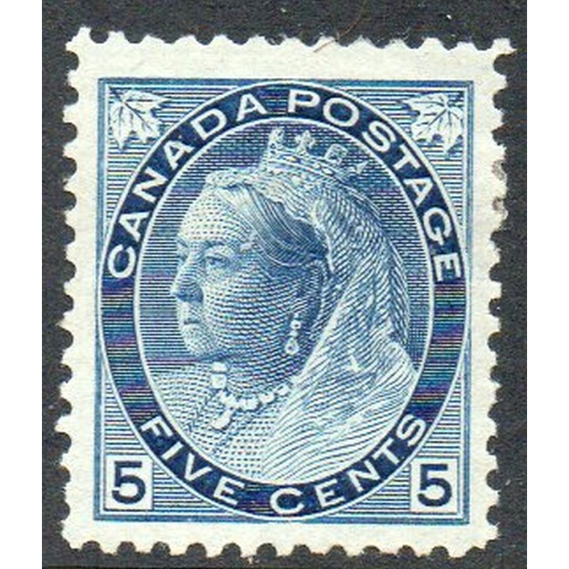 Canada Sc 79 1899 5c  blue Victoria Numeral stamp mint