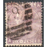Great Britain Scott 45 Plate 6 1865 six-pence Victoria stamp used