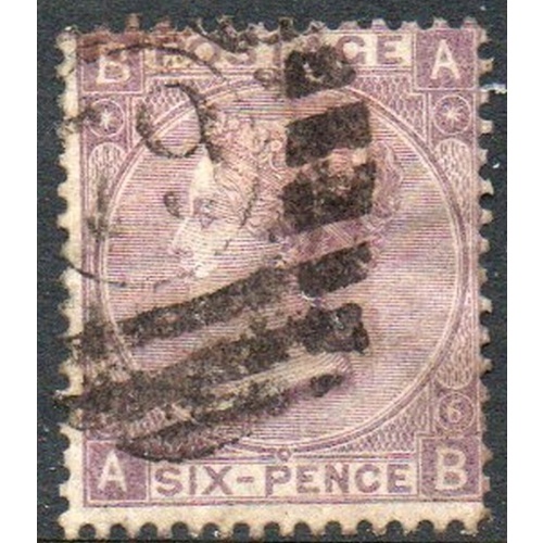 Great Britain Scott 45 Plate 6 1865 six-pence Victoria stamp used