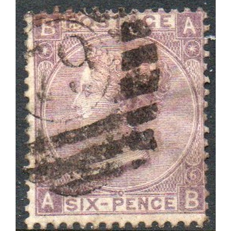 Great Britain Scott 45 Plate 6 1865 six-pence Victoria stamp used