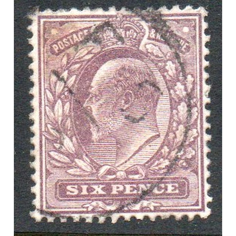 Great Britain Sc 135 1902 6d Pale purple Edward VII stamp used