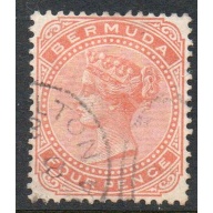 Bermuda Sc 17 1880 4d orange  Victoria stamp used