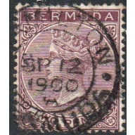 Bermuda Sc 21 1898 2d brown purple  Victoria stamp used