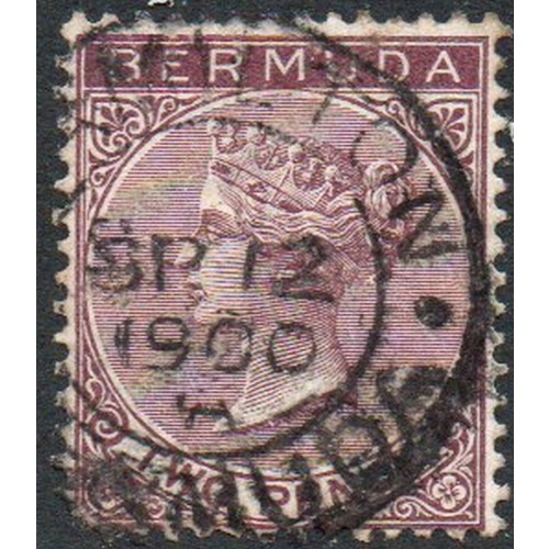 Bermuda Sc 21 1898 2d brown purple  Victoria stamp used