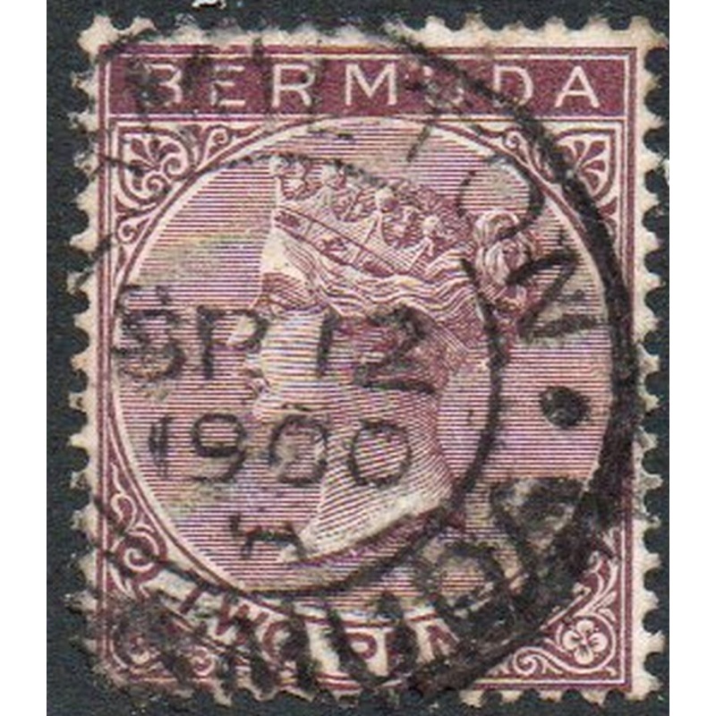 Bermuda Sc 21 1898 2d brown purple  Victoria stamp used