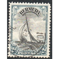 Bermuda Sc 108 1936 2 blue & black Yacht stamp used