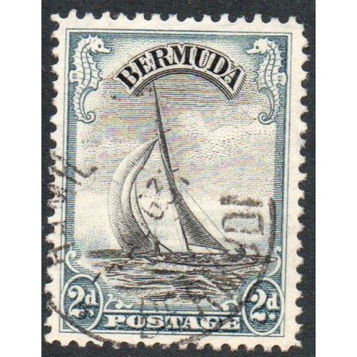 Bermuda Sc 108 1936 2 blue & black Yacht stamp used
