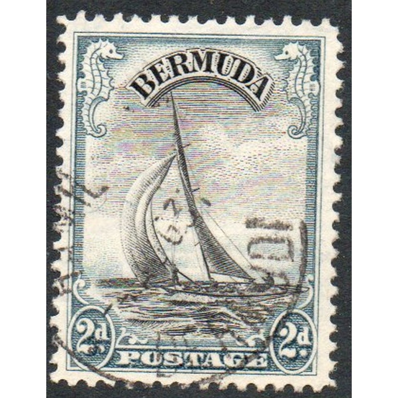 Bermuda Sc 108 1936 2 blue & black Yacht stamp used