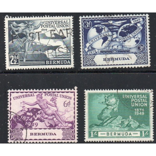 Bermuda Sc 138-141 1949 UPU Anniversary stamp set used