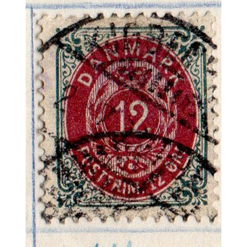Denmark Sc 46 Sc 1895 12 ore slate & dull lake stamp used