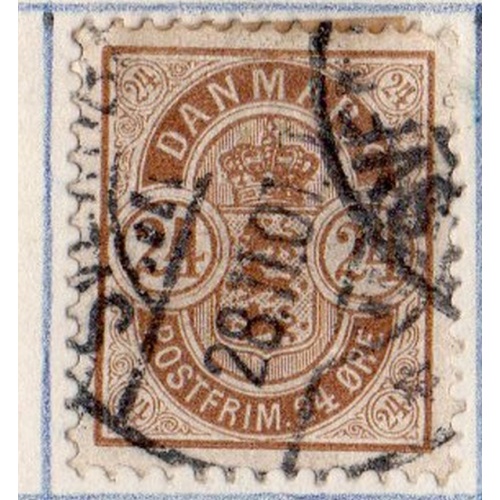 Denmark Sc 49 1901 24 ore brown Arms stamp used
