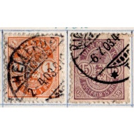 Denmark Sc 53-54 1902 Arms stamp set used