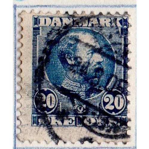 Denmark Sc 66 1904 20 ore blue Christian IX stamp used