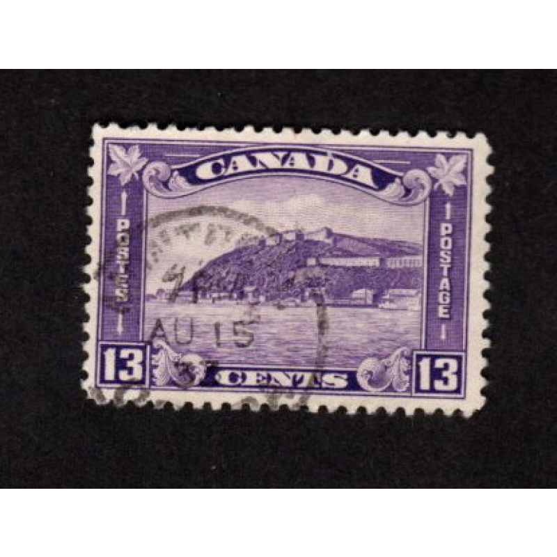 CANADA USED 13 CENT QUEBEC CITADEL # 201 DATED MONTREAL AUG 8 1937