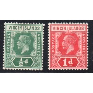 Virgin Islands Sc 47-48 1921 1/2d & 1 d George V stamp set mint