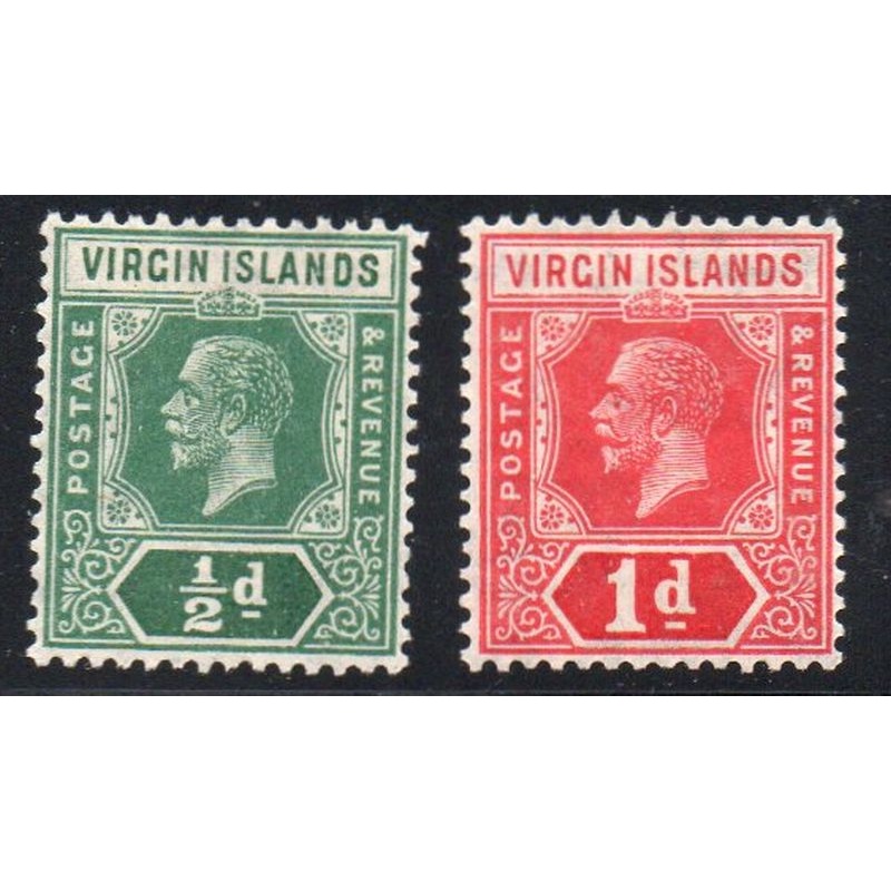 Virgin Islands Sc 47-48 1921 1/2d & 1 d George V stamp set mint