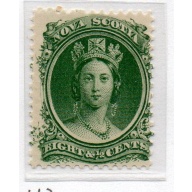 Nova Scotia Sc 11a 1860 8 1/2c green on white paper Victoria stamp mint NH
