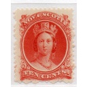 Nova Scotia Sc 12a 1860 10c vermilion on yellow paper Victoria stamp mint NH