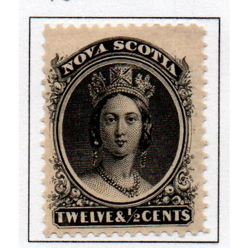 Nova Scotia Sc 13 1860 12 1/2c black Victoria stamp mint