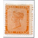 Prince Edward Island Sc 4 1862 1 d yellow orange Victoria stamp unused