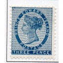 Prince Edward Island Sc 6 1862 3 d blue Victoria stamp mint