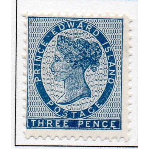 Prince Edward Island Sc 6 1862 3 d blue Victoria stamp mint