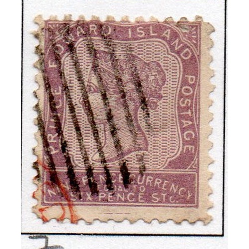 Prince Edward Island Sc 7 1862 9 d violet Victoria stamp used