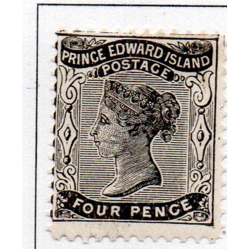 Prince Edward Island Sc 9 1868 4d black Victoria stamp mint