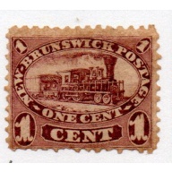 New Brunswick Sc 6 1860 1c red lilac Locomotive stamp mint