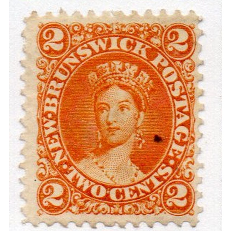 New Brunswick Sc 7 1863 2 cent orange Victoria stamp mint
