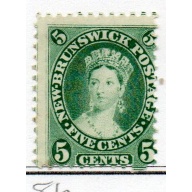 New Brunswick Sc 8a 1860 5 c blue green Victoria stamp mint