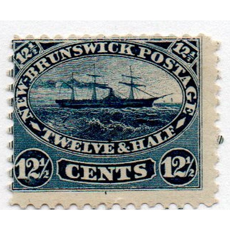 New Brunswick Sc 10 1860 12 1/c blue Steamship stamp mint