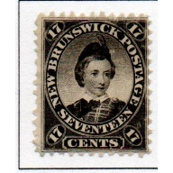 New Brunswick Sc 11 1860 17 c black Prince of Wales stamp mint