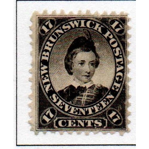 New Brunswick Sc 11 1860 17 c black Prince of Wales stamp mint