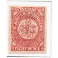 Newfoundland Sc 22  1861 8d rose  Flower stamp mint