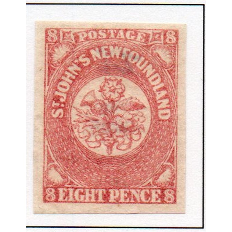 Newfoundland Sc 22  1861 8d rose  Flower stamp mint