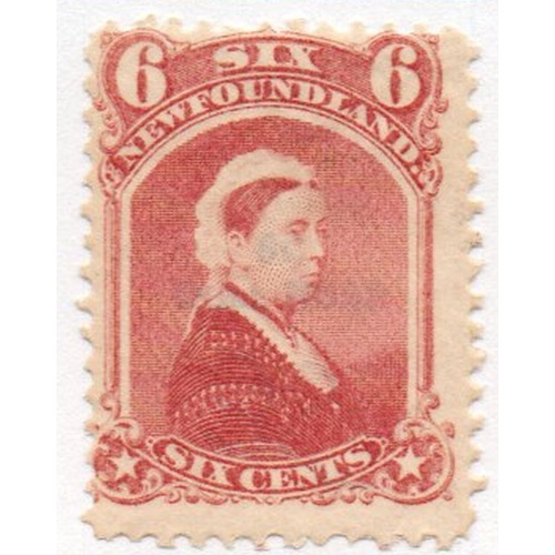 Newfoundland Sc 35 1870 6 c dull rose Victoria stamp mint