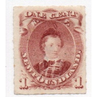 Newfoundland Sc 37 1877 1 brown lilac Pr of Wales stamp rouletted mint