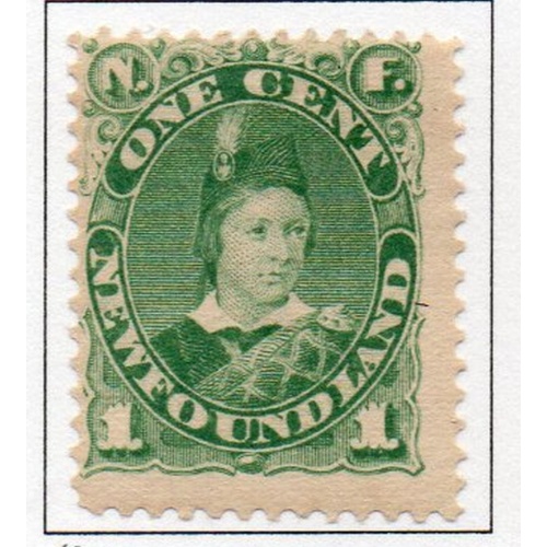 Newfoundland Sc 45 1896 1 c  green Prince of Wales stamp mint