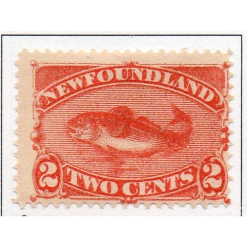 Newfoundland Sc 48 1887 2c red orange Codfish stamp mint