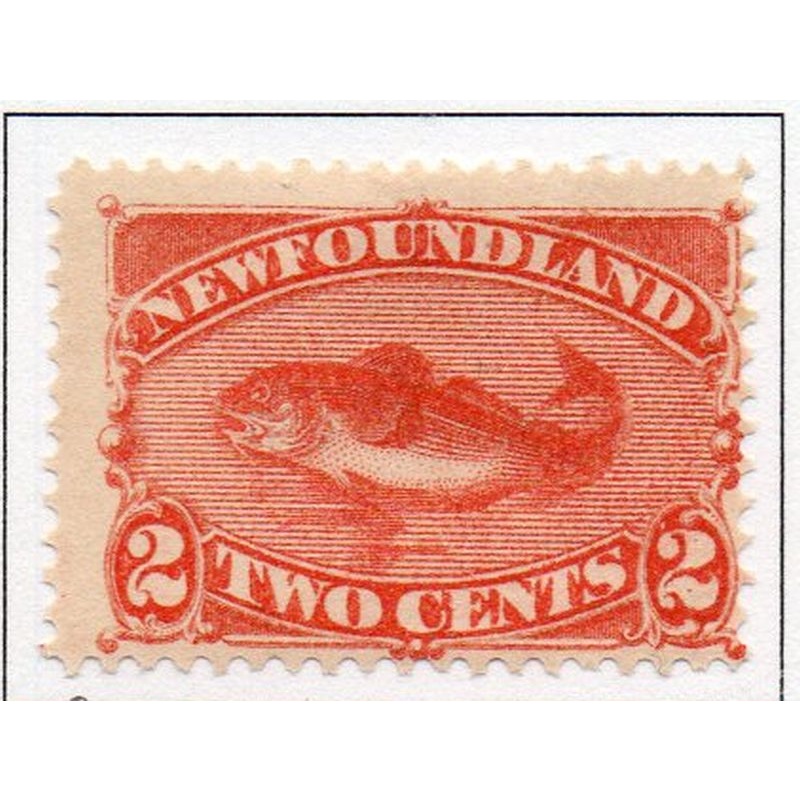 Newfoundland Sc 48 1887 2c red orange Codfish stamp mint