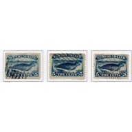 Newfoundland Sc 53-55 5 cent blue shades stamps used
