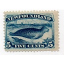 Newfoundland Sc 55 1894 5 c bright blue seal stamp mint