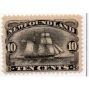 Newfoundland Sc 59 1887 10 c black Schooner stamp mint