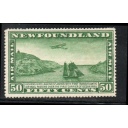 Newfoundland Sc C7 1931 50c Airplane over ship airmail stamp mint
