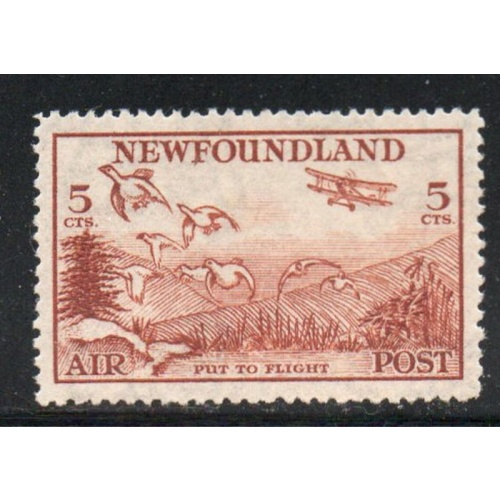 Newfoundland Sc C13 1933 5c Put to Flight airmail stamp mint