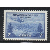 Newfoundland Sc C19 1943 7c Airplane Over St. Johns stamp mint NH