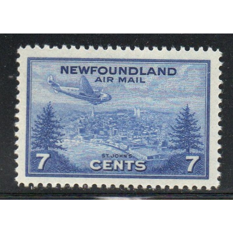 Newfoundland Sc C19 1943 7c Airplane Over St. Johns stamp mint NH