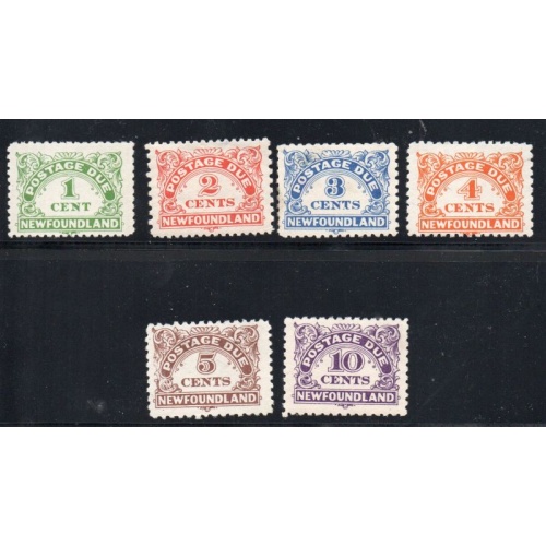 Newfoundland Sc J1-J6 1939 Postage Due stamp set mint